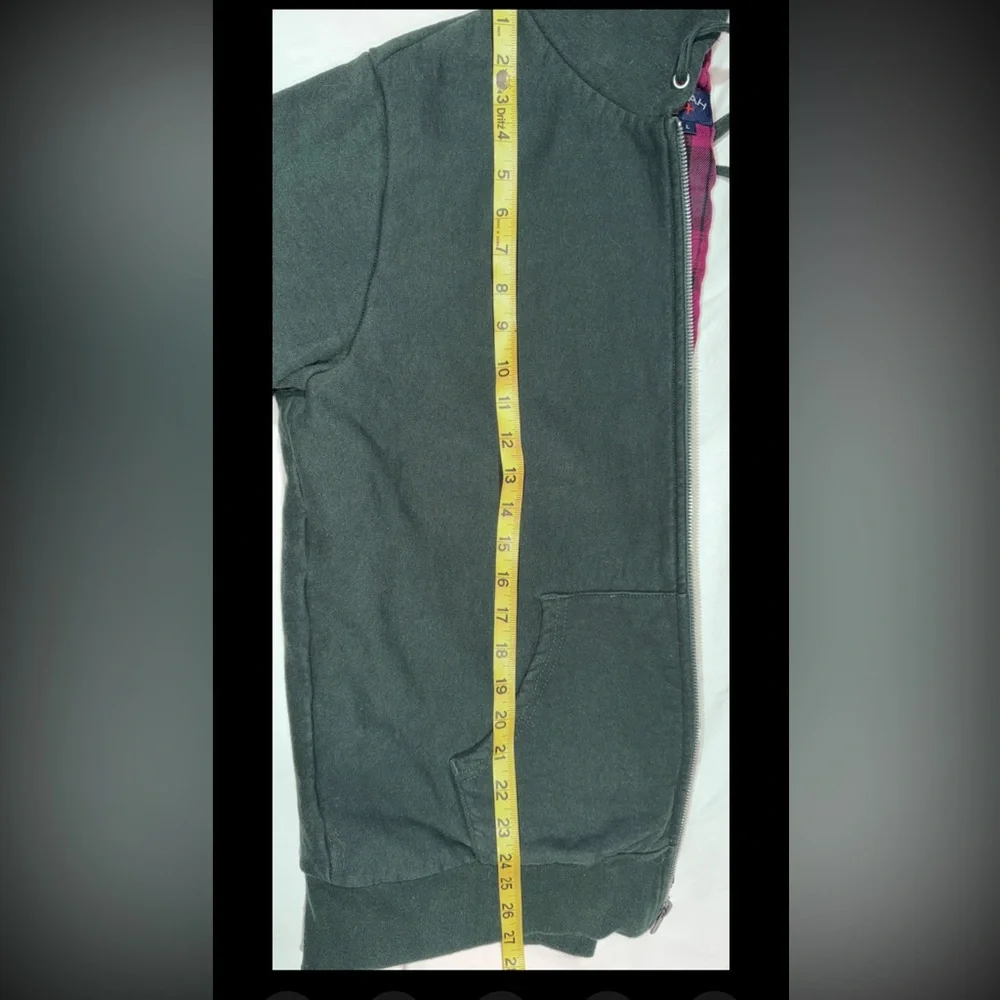 Noah NY Heavy Weight Green Zip Hoodie Sweatshirt with Plaid Inside Size Large - Picture 13 of 16